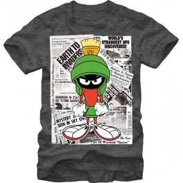 Marvin the Martian in the Papers Collage Adult T-Shirt - Looneystore